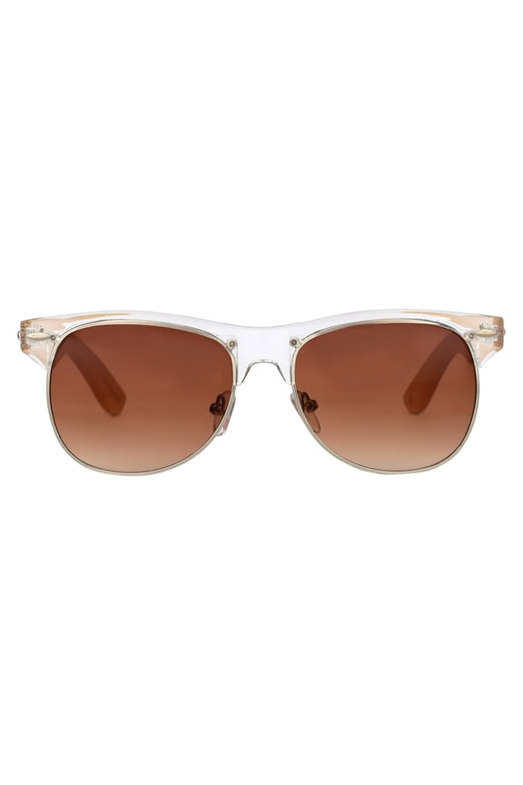 Root The Big Easy Clear PC+Metal Brown Lens Bamboo Temples Unisex Sunglasses