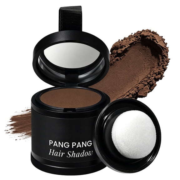 Root Touch Up Powder for Mature Women Men, Waterproof Sweat Resistant Instant Coverage Hairline Powder, Hair Line Shadow Powder Covers Thinning Areas Gray Hair Roots, Brown, 0.35 oz