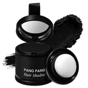 Root Touch Up Powder for Thinning Hair, Waterproof Sweat Resistant Instant Coverage Hairline Roots Shadow Filler Cover Up, Hair Root Color Powder for Mature Women Men, Dark Black, 0.35 oz