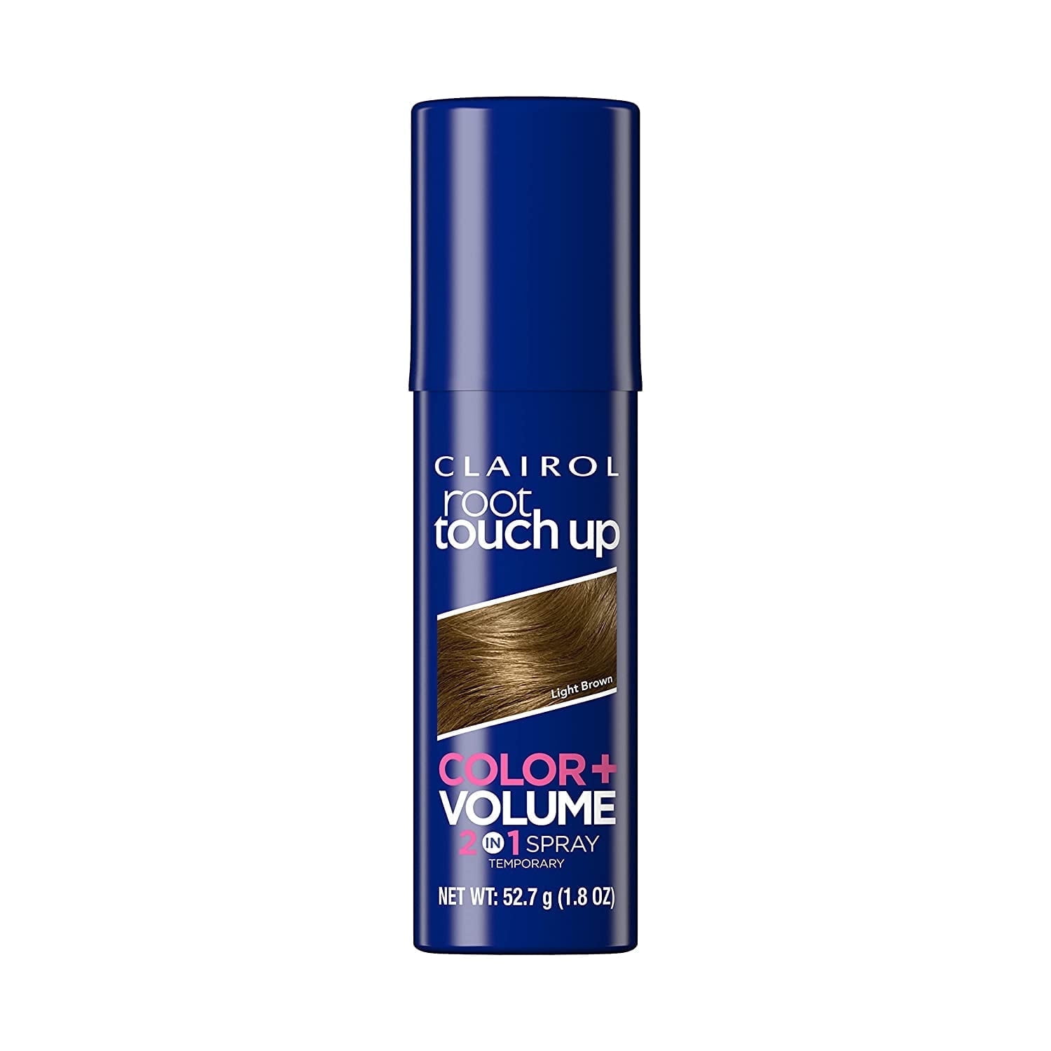 Clairol Root Touch-Up Color + Volume 2-in-1 Temporary Spray, Light Brown Hair Color, Pack of 1