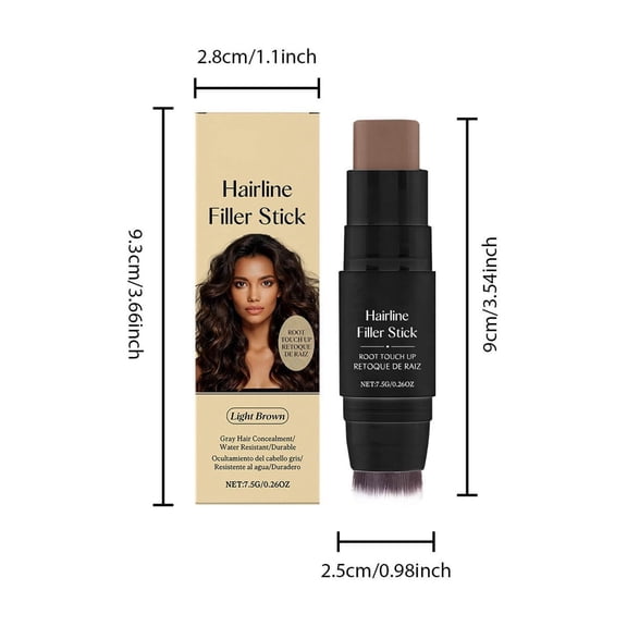 Root Touch up Stick, Instantly Gray Hair Cover Up Waterproof Natural Root Touch up Hair Color for Women & Men Dual - Ended Design 7.5g