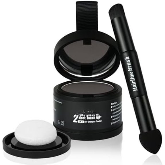 Root Up , Covers Gray Roots & Sparse Hair, Absorbs Excess Oil, -Day Coverage, Looking Finish, Easy to Apply, Hairline for Women & Men (Dark Brown)