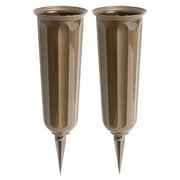 Root & Vessel Cemetery Vase, Bronze, Round Bottom, 2-Pack