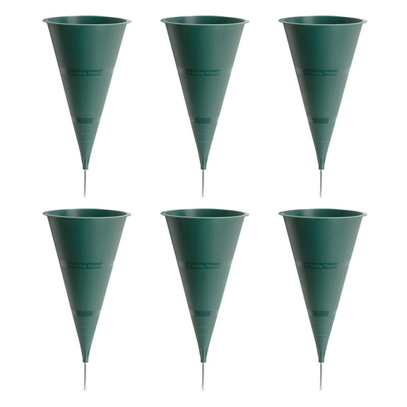 Root & Vessel Cemetery Vase, Green, In Loving Memory Cone, 6-Pack