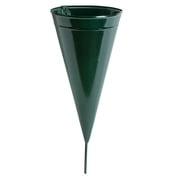 Root & Vessel Cemetery Vase, Green, Metal Cone, 1-Pack