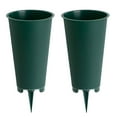 thumbnail image 1 of Root & Vessel Cemetery Vase, Green, Small Flat Bottom, 2-Pack, 1 of 4