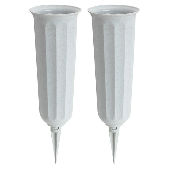 Root & Vessel Cemetery Vase, Stone, Round Bottom, 2-Pack