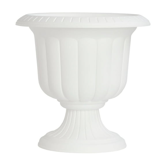 Root & Vessel Classic Urn Planter, 14-Inch, White – Elegant, Lightweight, Weather-Resistant Flower Pot for Indoor & Outdoor Use