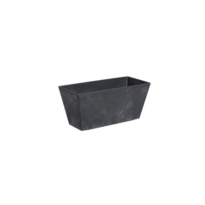 Black Rectangular Stone Resin Indoor/Outdoor Flower Box