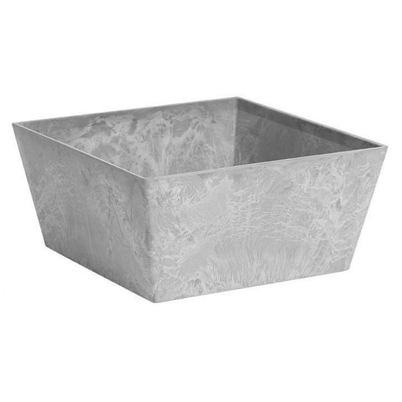Root & Vessel Ella Low Square Planter, Gray, 12"