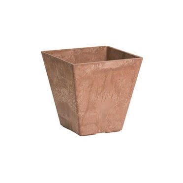 Root & Vessel Ella Square Planter, Rust, 10"