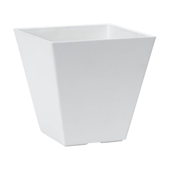 Root & Vessel Ella Square Planter, White, 10"