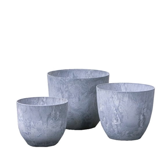 Root & Vessel Fiji Round Planters, Set of Three, Gray