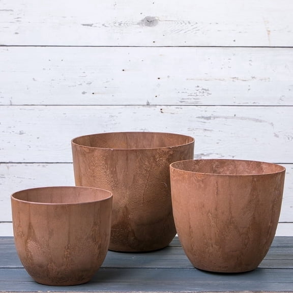 Root & Vessel Rust Round Planters, Rust, Set of 3, Fiji