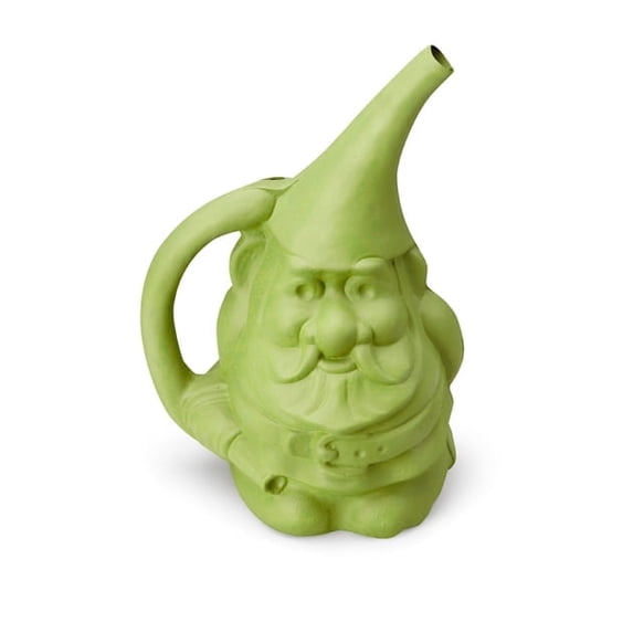 Root & Vessel Gnute The Gnome Watering Can, Moss Green, 1.5 gallon plastic gnome shaped watering can
