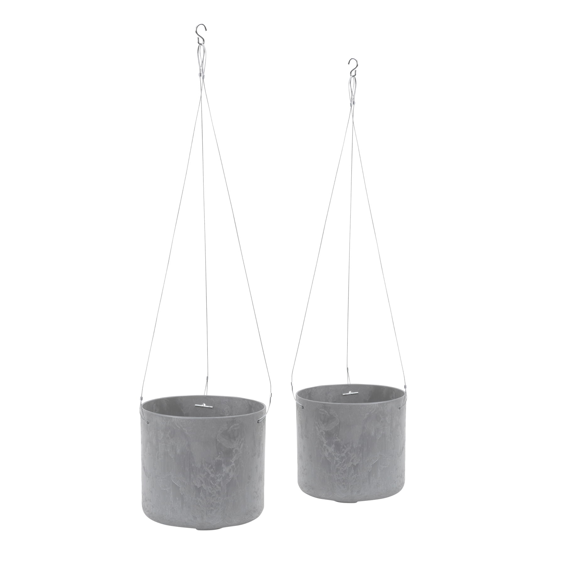 Root & Vessel Lena Round Hanging Planter, Set of Two, Gray