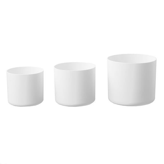 Root & Vessel Lena Round Planter, Set of Three, White