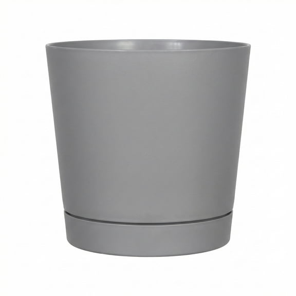 Root & Vessel Majestic Full Depth Cylinder Planter, Gray, 8"