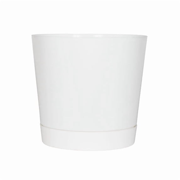Root & Vessel Majestic Full Depth Cylinder Planter, White, 10-inch