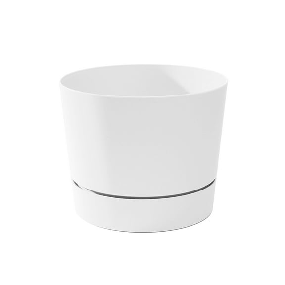 Root & Vessel Majestic Low Profile Cylinder Pot, White, 12.5"