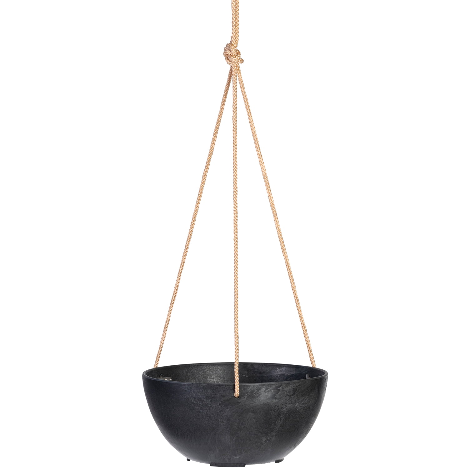 Root & Vessel Napa Hanging Bowl Planter, Black, 10"