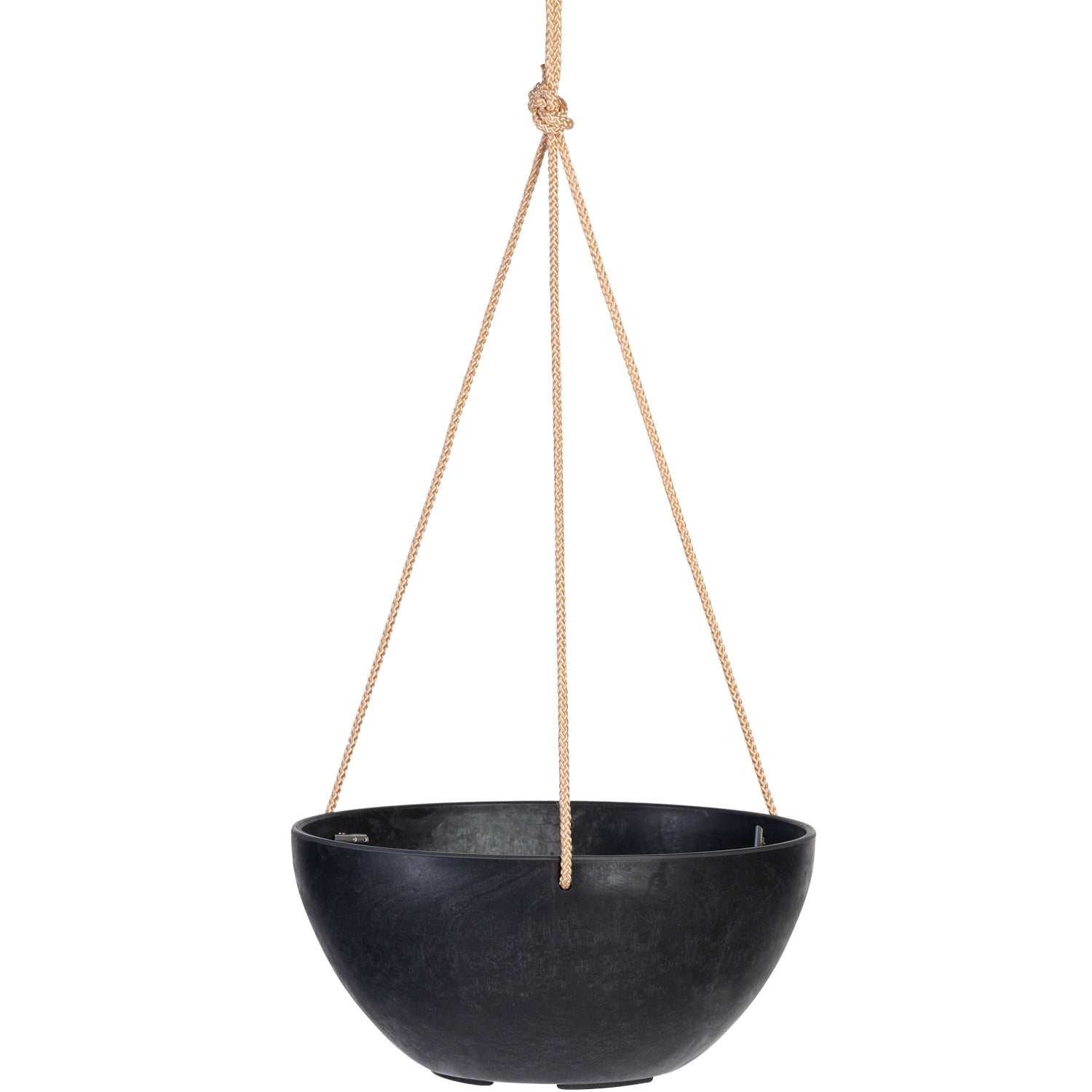 Root & Vessel Napa Hanging Bowl Planter, Black, 12"