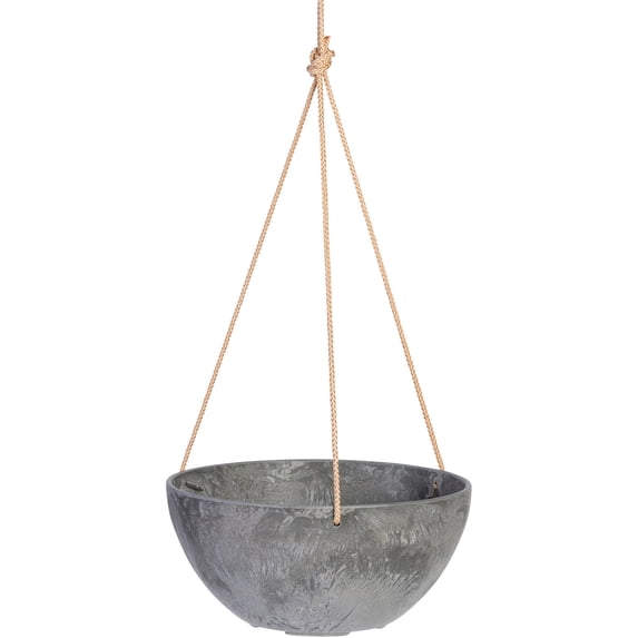 Root & Vessel Napa Hanging Bowl Planter, Gray, 12"