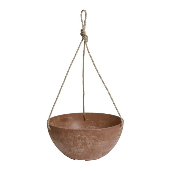 Root & Vessel Napa Hanging Bowl Planter, Rust, 12"
