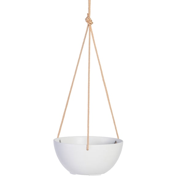 Root & Vessel Napa Hanging Bowl Planter, White, 10"