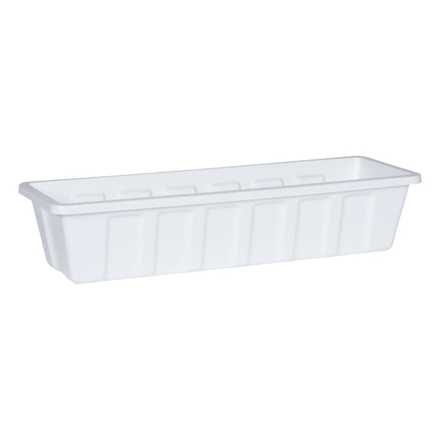Elegant White Poly-Pro Indoor/Outdoor Planter Box, 24"