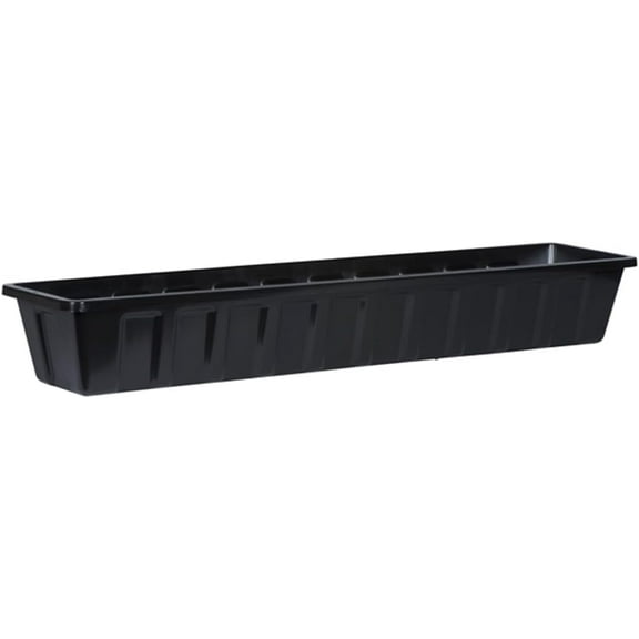 Root & Vessel Poly-Pro Plastic Flower Box Planter, Black, 36-Inch