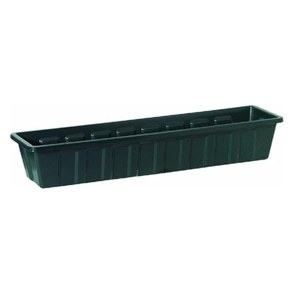 Root & Vessel -Pro Plastic Flower Box Planter, Green, 36-Inch