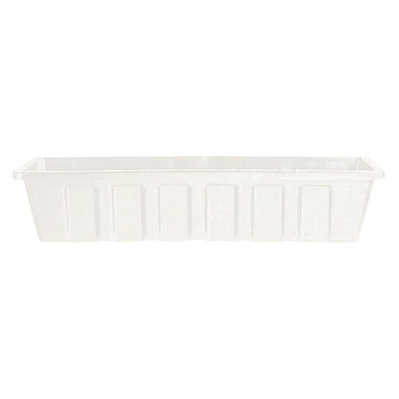 Root & Vessel -Pro Plastic Flower Box Planter, White, 30-Inch