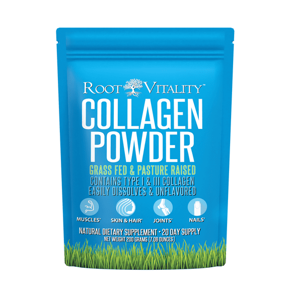 Root Vitality Collagen Peptides Powder - Collagen Supplements for Hair, Skin, Nails & Joints, 200g