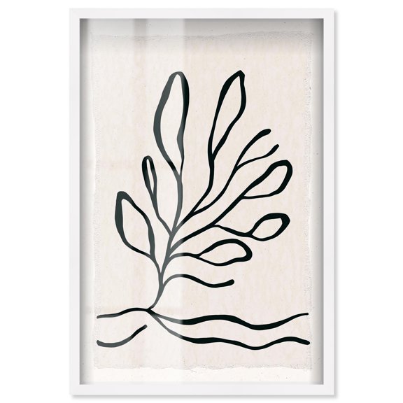 Root and Paw Shadowbox Print Minimalist Wall Art by Art Remedy, White Frame, 10 x 15