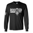 thumbnail image 1 of Rooted In Christ Tree Roots Mens Christian Long Sleeve T-shirt Long Sleeve Graphic Tee-Black-6xl, 1 of 4