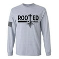thumbnail image 1 of Rooted In Christ Tree Roots Mens Christian Long Sleeve T-shirt Long Sleeve Graphic Tee-Sports Grey-xl, 1 of 4