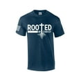 thumbnail image 1 of Rooted In Christ Tree Roots Mens Christian Short Sleeve T-shirt Graphic Tee Graphic Tee-Heather Navy-xxl, 1 of 4