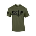 thumbnail image 1 of Rooted In Christ Tree Roots Mens Christian Short Sleeve T-shirt Graphic Tee Graphic Tee-Military-small, 1 of 4