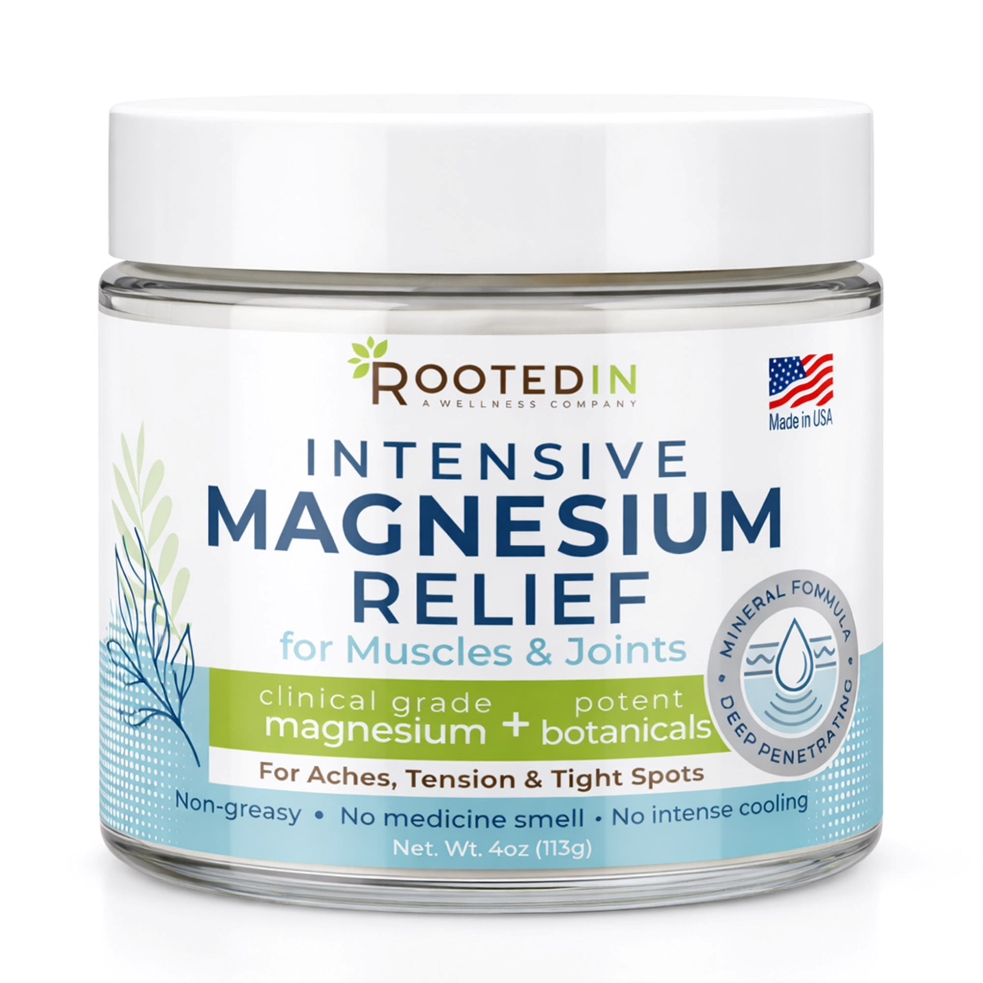 Rooted In Intensive Magnesium Relief Cream for Muscles and Joints, 4 oz