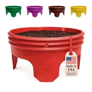 Rooted Promise 7 inch Solid Planting Grow Rings, Perfect for Deep Watering Veggies Herbs and Flowers, Protection and Edging of Garden Plants, Red, Made in The USA - Pack of 12
