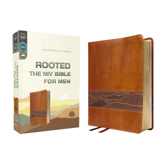 Rooted: The NIV Bible for Men, Leathersoft, Brown, Comfort Print: Shaping Men for Faithful Living in Today's World, (Hardcover)