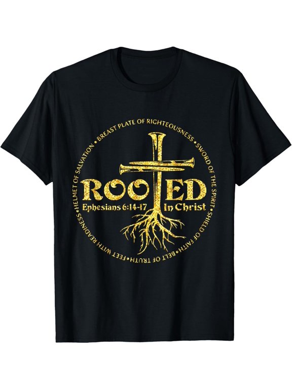 Rooted in Christ Breastplate of Righteousness Christian T-Shirt