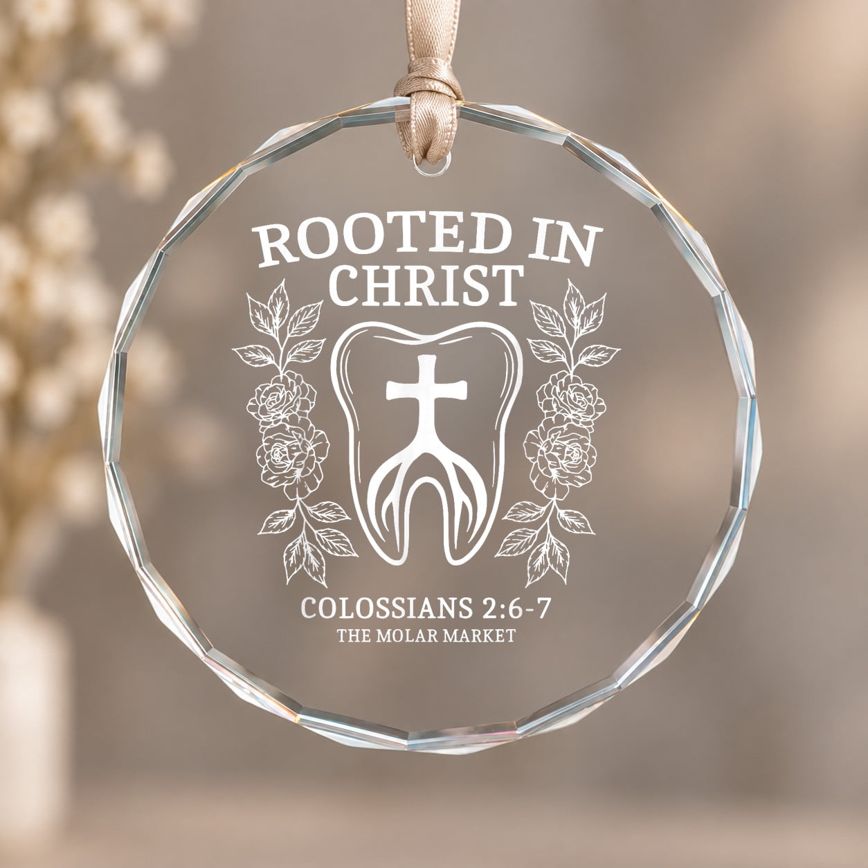 Tooth Based Car Rooted in Christ Dental Tooth Bible Verse Dentist Hygienist Christmas ...