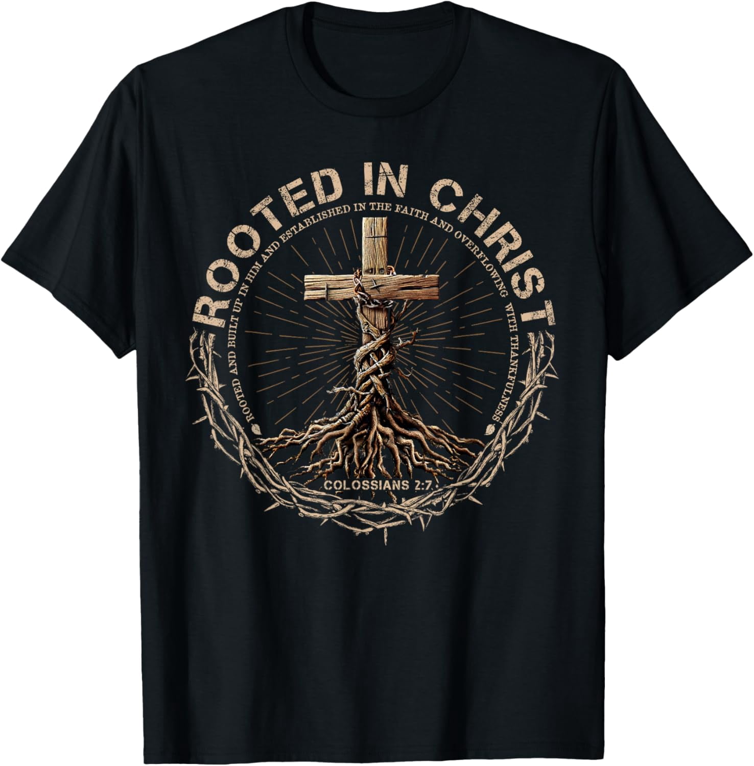Rooted in Christ Shirt, Jesus Shirts, Christian Cross T-Shirt TShirt