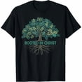 thumbnail image 1 of Rooted in Christ Shirt, Jesus Shirts, Christian Cross T-Shirt for Women Men Religious Graphic Tees,God Faith Clothing, 1 of 7