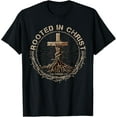 thumbnail image 1 of Rooted in Christ Shirt, Jesus Shirts, Christian Cross T-Shirt100% cotton short-sleeved shirt for both men and women, 1 of 6