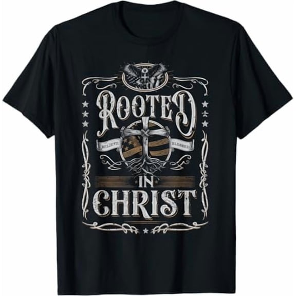 Rooted in Christ Shirt, Jesus Shirts, Christian Cross T-Shirt