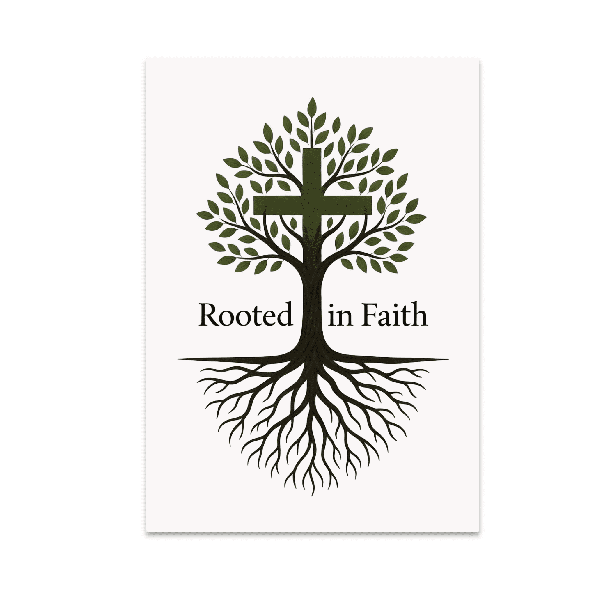 Rooted in Faith Tree Wall Art - Spiritual Growth Enthusiast - 13x19 ...