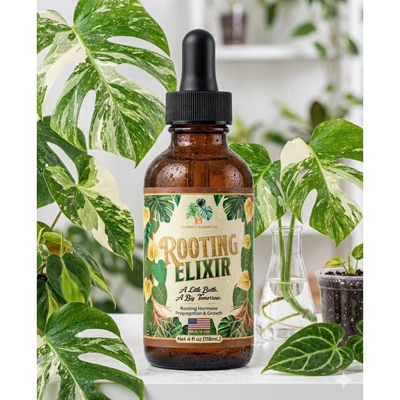 Rooting Elixir Prop Drops  Extra-Strength Liquid Hormone for Cuttings & Plant Propagation  IBA Root Stimulator with Vitamins  Transplant Shock - Houseplants, Monstera, Philodendron, Fiddle, Pothos